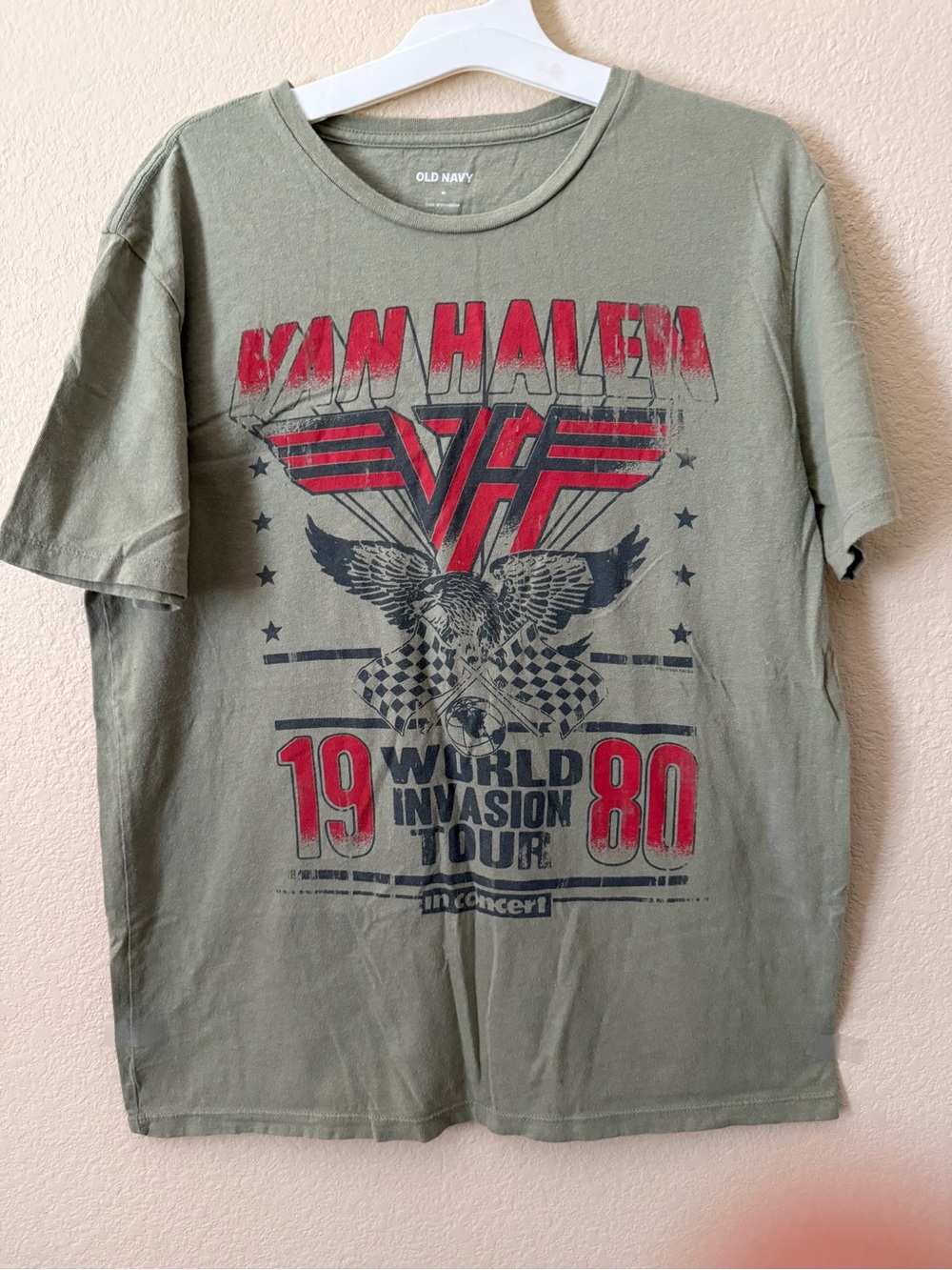 VAN HALEN 1980 Summer Invasion Tour Mens Medium Rock Roll Tee